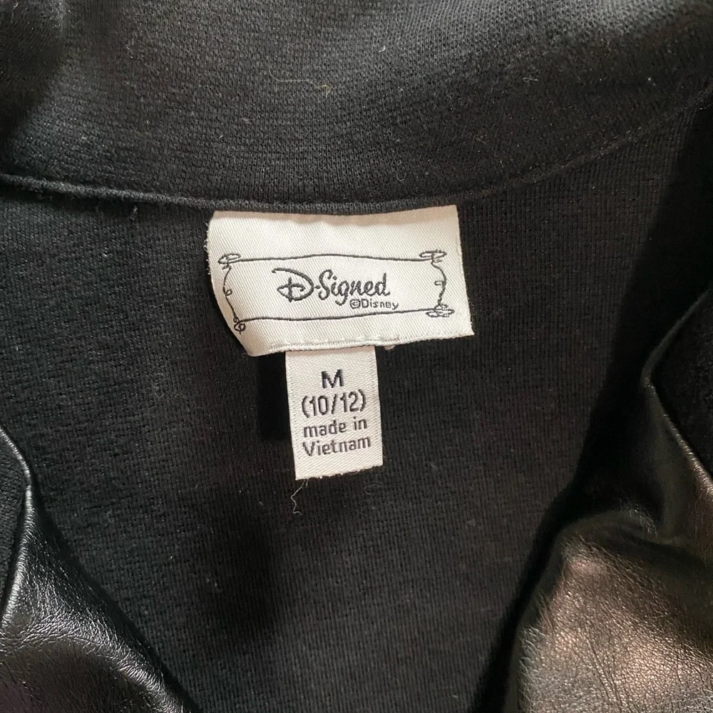 D-Signed Disney faux leather zipper jacket girl szM(10/12)